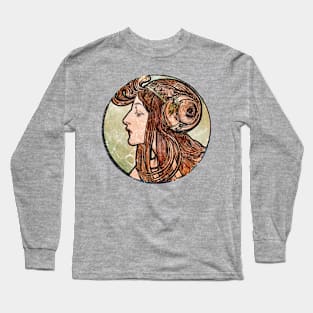 Angelic Art Nouveau Goddess Long Sleeve T-Shirt